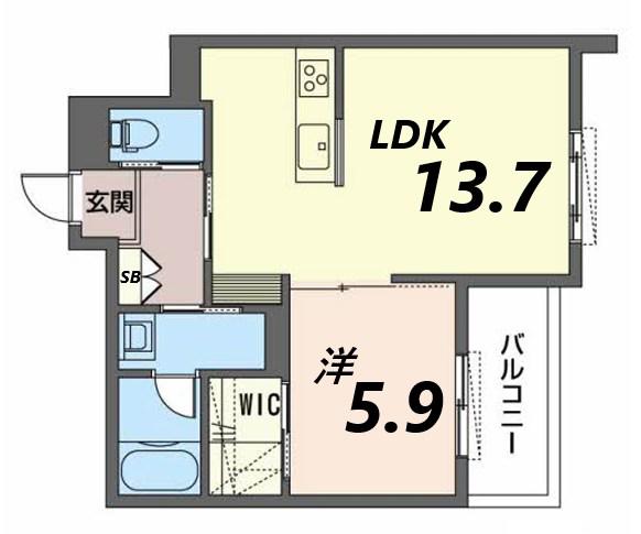 ル ソレイユ(1LDK/2階)の間取り写真