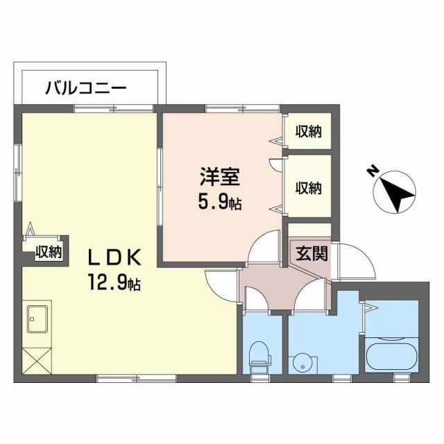 セントエルモスM(1LDK/1階)の間取り写真