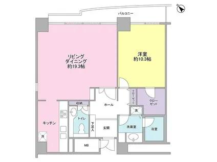 四番町プラザ(1LDK/7階)の間取り写真