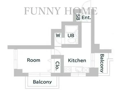 ダイアパレス都立大(1K/4階)の間取り写真