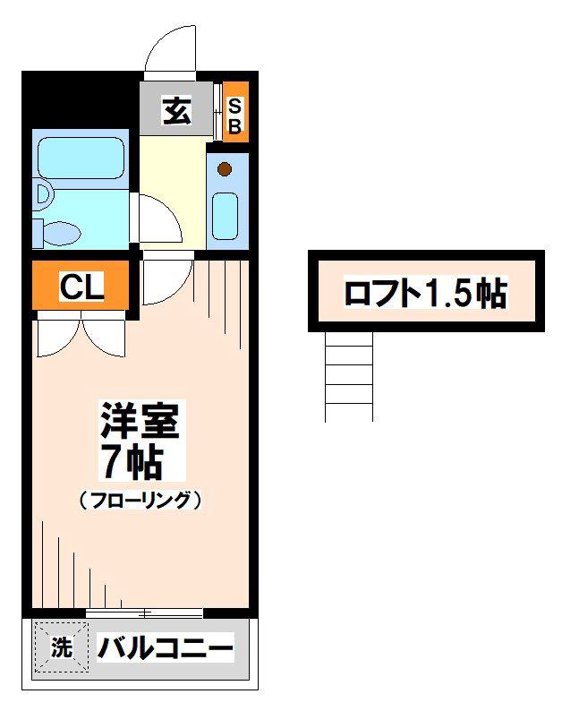 サニーライフ四谷(1K/3階)の間取り写真
