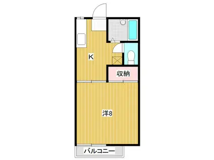 グランデュール出井3.4(1K/2階)の間取り写真