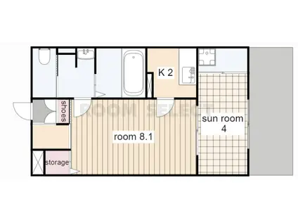 ニューエレガント東山(2K/1階)の間取り写真