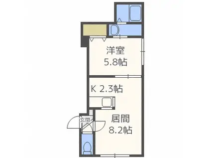 パストラーレHIRAGISH(1LDK/2階)の間取り写真