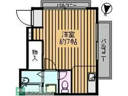 メゾンDE・CRANE(ワンルーム/3階)の間取り写真