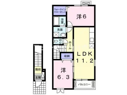 カルドラーレ(2LDK/2階)の間取り写真