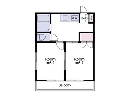 小野沢アパート(2DK/2階)の間取り写真