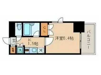 ステーションフロント両国(1K/7階)の間取り写真