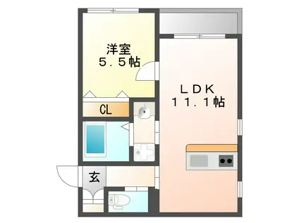 フレシール(1LDK/1階)の間取り写真