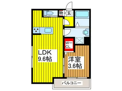 下落合3丁目(1LDK/2階)の間取り写真