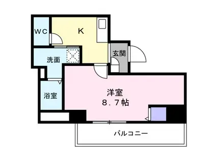エヌエムキャトフヴァン(1K/9階)の間取り写真