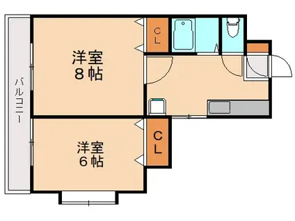 シャトレ幸神II(2K/3階)の間取り写真