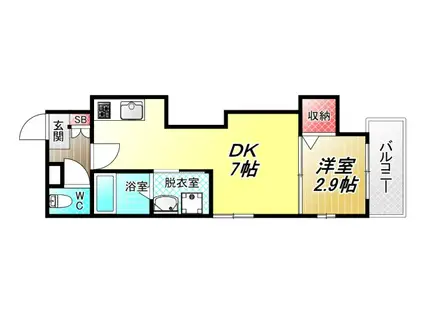 THECREST(1DK/3階)の間取り写真