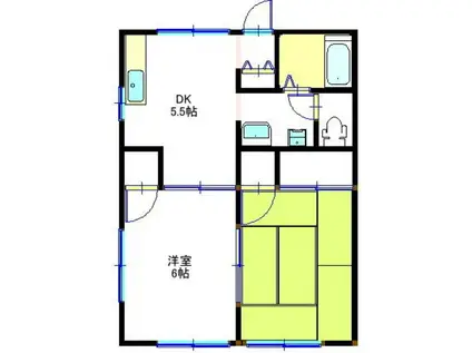 サンリッツ(2K/1階)の間取り写真