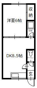 リバティコーポ(1DK/2階)の間取り写真