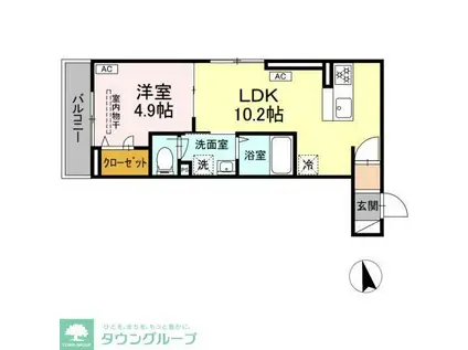 D PAINA大丸(1LDK/2階)の間取り写真