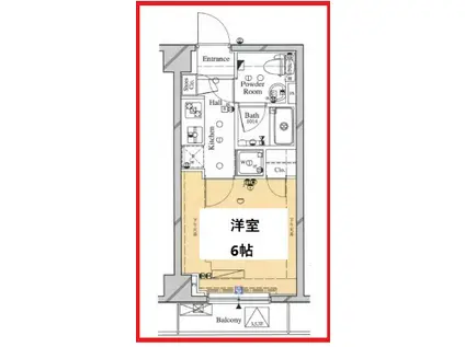アルテシモ リベロ(1K/2階)の間取り写真