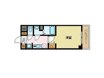 プレサンス天満橋トラッド(1K/10階)の間取り写真