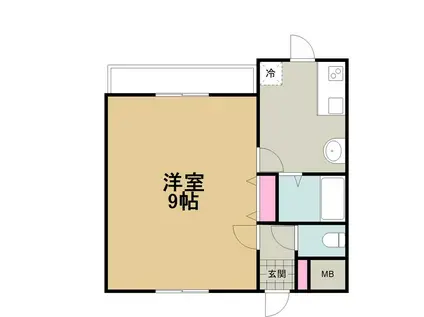 コテージ北山(1K/1階)の間取り写真