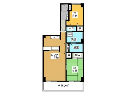 ル・ボア平喜(2LDK/3階)の間取り写真