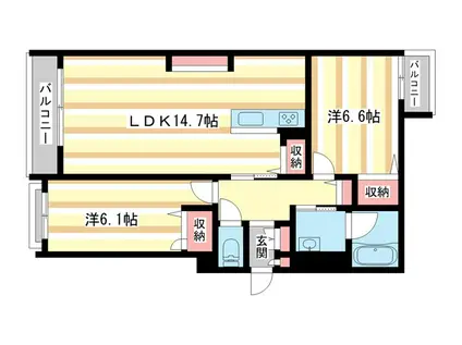 シャーメゾン グリナージュ(2LDK/3階)の間取り写真