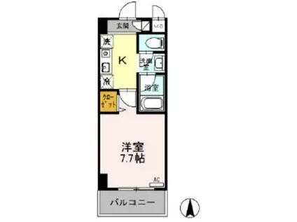 クリエール吉川(1K/2階)の間取り写真