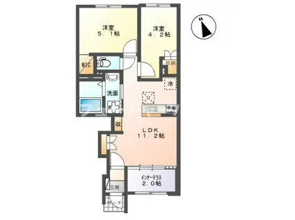 ソレイユルヴァン(2LDK/1階)の間取り写真