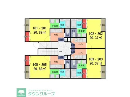 アーク・ヴィラ谷塚(1K/2階)の間取り写真