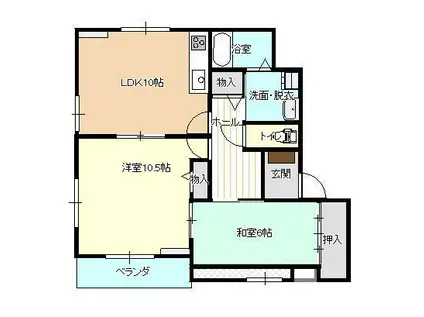 オーブ21(2LDK/3階)の間取り写真