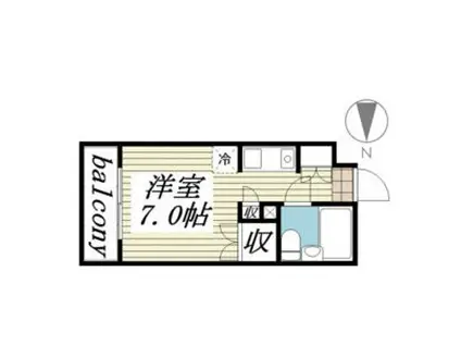 メゾン・ド・ラパン(ワンルーム/1階)の間取り写真