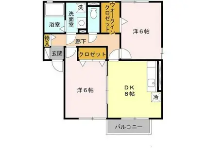 グリーンコート堺東B棟(2DK/2階)の間取り写真