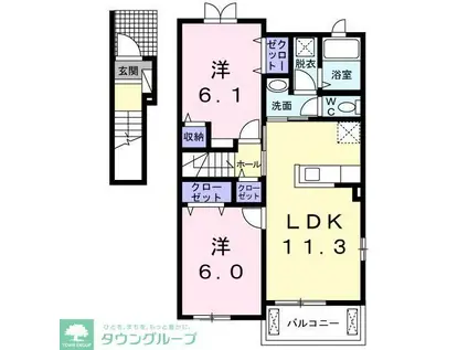 シンビオーシェ(2LDK/2階)の間取り写真