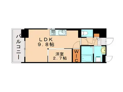 ラクラス博多II(1LDK/2階)の間取り写真