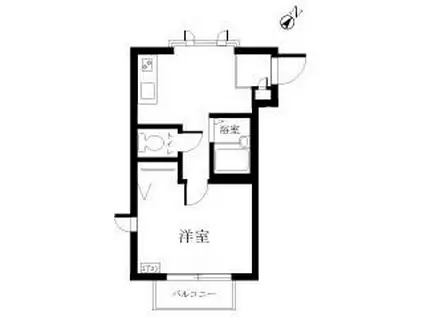 長坂不動産ビル(1DK/2階)の間取り写真