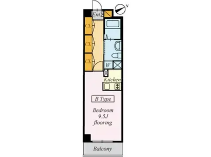 クール高田(1K/5階)の間取り写真
