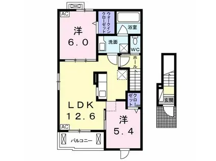 スマイルコートII(2LDK/2階)の間取り写真