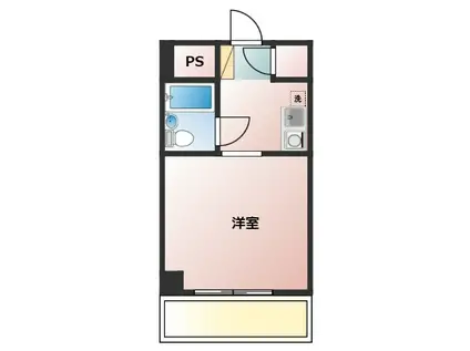 ポートハイム三春台(ワンルーム/2階)の間取り写真