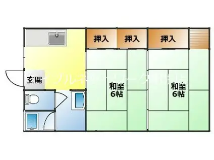 メゾン赤坂(2K/1階)の間取り写真