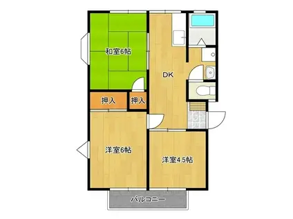 サンライフ横田A(3DK/1階)の間取り写真