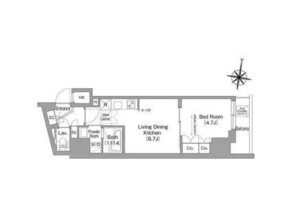 コンフォリア南品川(1LDK/5階)の間取り写真