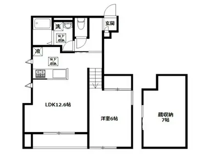 メゾン・レインボー(1LDK/1階)の間取り写真