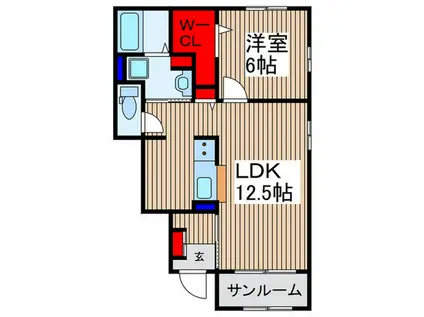 グランメゾン(1LDK/1階)の間取り写真