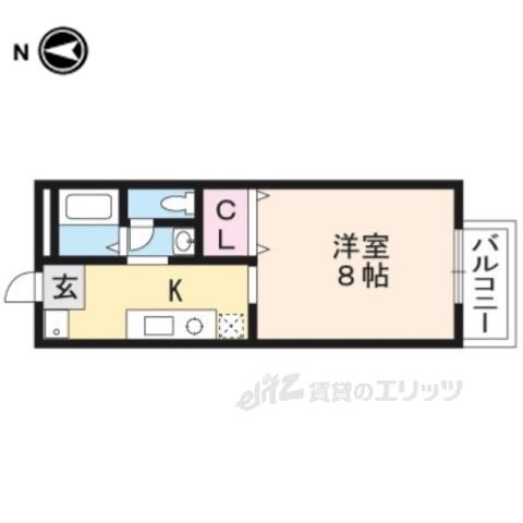 フォーブルTANAKAⅡ(1K/1階)の間取り写真