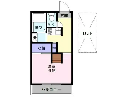 GROWING(1K/2階)の間取り写真