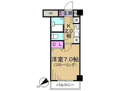 VIDA文京関口(1K/3階)の間取り写真