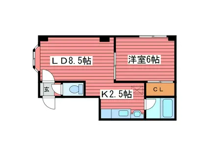 セトル西岡II(1LDK/2階)の間取り写真