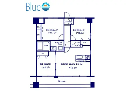 YS COURT三保(3LDK/6階)の間取り写真