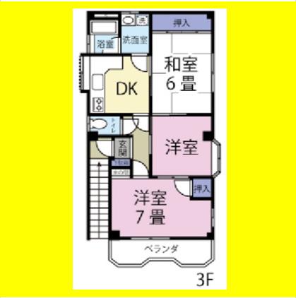 VILLETTA(3K/3階)の間取り写真