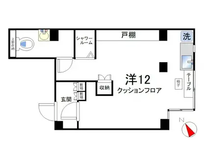 アパートメントM(ワンルーム/3階)の間取り写真