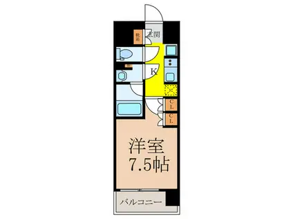 COMFORIA LIV SHIN OSAKA Q(1K/8階)の間取り写真